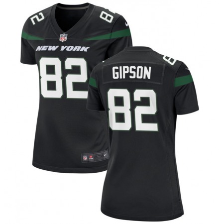 Women's New York Jets #82 Xavier Gipson Black Stitched Football Jersey(Run Small)