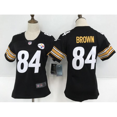 Women's Nike Pittsburgh Steelers #84 Antonio Brown Black Team Color Stitched NFL Vapor Untouchable Limited Jersey