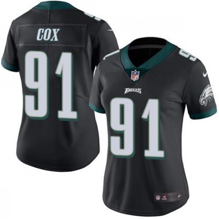 Women's Philadelphia Eagles #91 Fletcher Cox Black Vapor Untouchable Limited Stitched Football Jersey(Run Small)