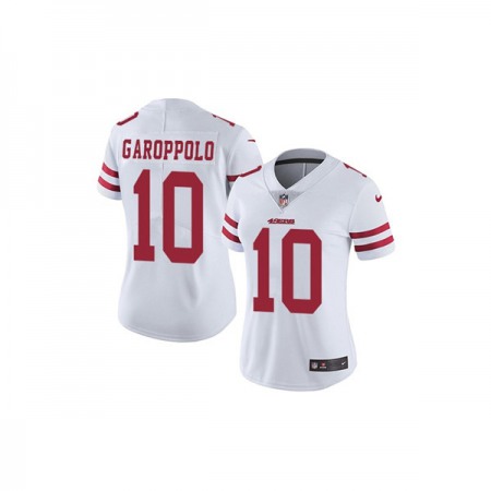 Women's NFL San Francisco 49ers #10 Jimmy Garoppolo White Vapor Untouchable Limited Stitched Jersey