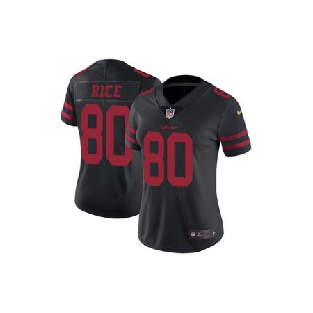 Women's NFL San Francisco 49ers #80 Jerry Rice Black Vapor Untouchable Limited Stitched Jersey(Run Small)