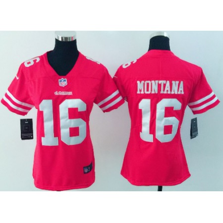 Women's Nike San Francisco 49ers #16 Joe Montana Red Vapor Untouchable Limited Stitched NFL Jersey