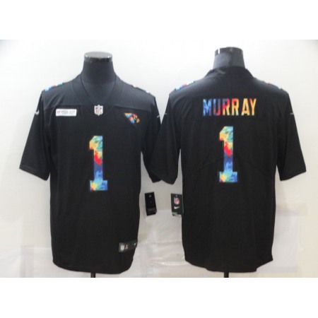 Men's Arizona Cardinals #1 Kyler Murray 2020 Black Crucial Catch Limited Stitched Jersey