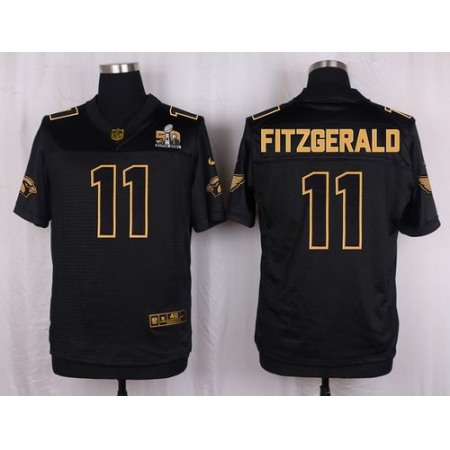 Nike Cardinals #11 Larry Fitzgerald Black Pro Line Gold Collection Men's Stitched NFL Elite Jersey