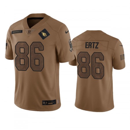 Men's Arizona Cardinals #86 Zach Ertz 2023 Brown Salute To Service Limited Stitched Football Jersey