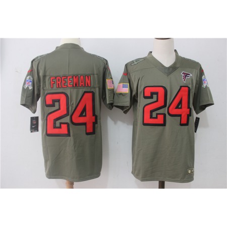 Men's Nike Atlanta Falcons #24 Devonta Freeman Olive Salute To Service Limited Stitched NFL Jersey