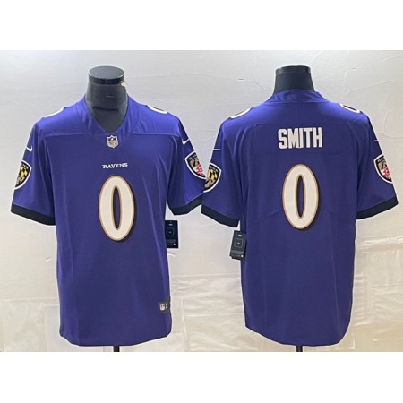 Men's Baltimore Ravens #0 Roquan Smith Purple Vapor Untouchable Limited Football Jersey