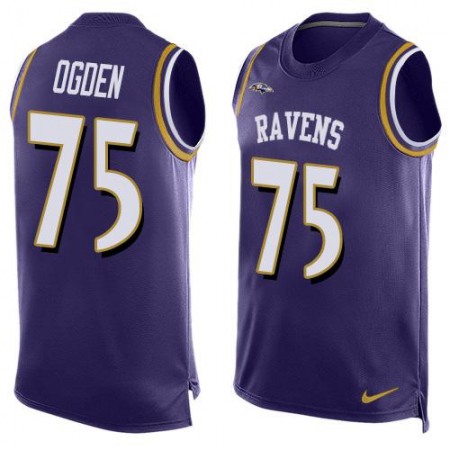 Nike Ravens #75 Jonathan Ogden Purple Team Color Men's Stitched NFL Limited Tank Top Jersey