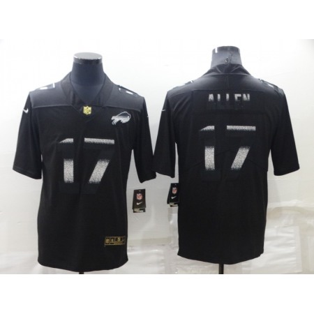 Men's Buffalo Bills #17 Josh Allen Black Shadow Stitched Jersey