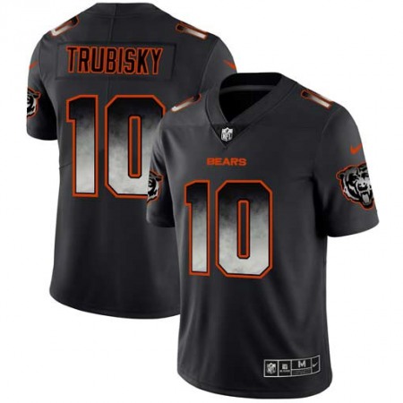 Men's Chicago Bears #10 Mitchell Trubisky 2019 Black Smoke Fashion Limited Stitched NFL Jersey