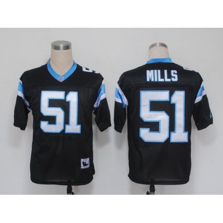 Mitchell And Ness Panthers #51 Sam Mills Black Stitched NFL Jersey