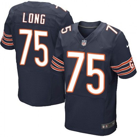 Nike Bears #75 Kyle Long Navy Blue Team Color Men's Stitched NFL Elite Jersey