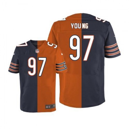 Nike Bears #97 Willie Young Navy Blue/Orange Men's Stitched NFL Elite Split Jersey