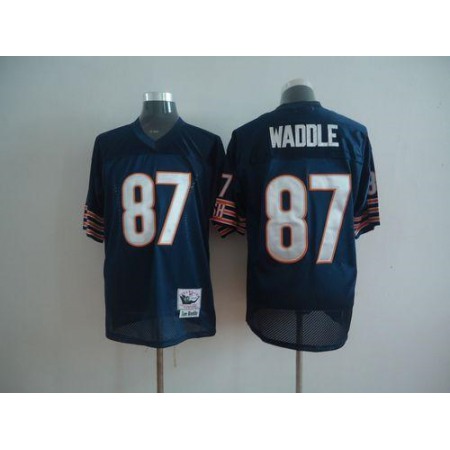 Mitchell And Ness Bears #87 Tom Waddle Blue Throwback Stitched NFL Jersey