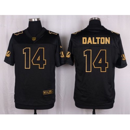 Nike Bengals #14 Andy Dalton Black Men's Stitched NFL Elite Pro Line Gold Collection Jersey