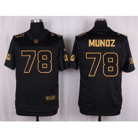 Nike Bengals #78 Anthony Munoz Black Men's Stitched NFL Elite Pro Line Gold Collection Jersey