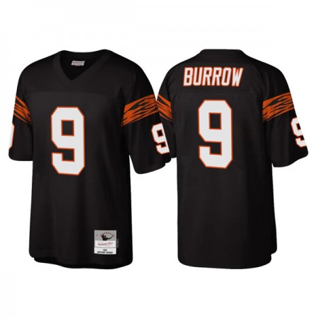 Men's Cincinnati Bengals #9 Joe Burrow Black Throwback Legacy Stitched Jersey