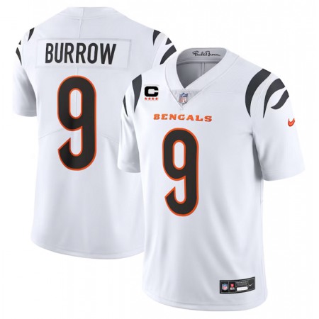 Men's Cincinnati Bengals #9 Joe Burrow White With 4-Star C Patch Vapor Untouchable Limited Stitched Jersey