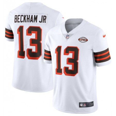 Men's Cleveland Browns #13 Odell Beckham Jr. White 1946 Collection Vapor Stitched Football Jersey