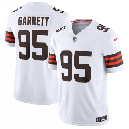 Men's Cleveland Browns #95 Myles Garrett White 2023 F.U.S.E. Vapor Untouchable Limited Stitched Jersey