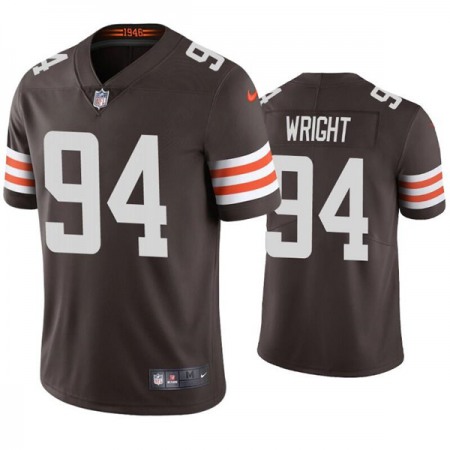 Men's Cleveland Browns #94 Alex Wright Brown Vapor Untouchable Limited Stitched Jersey