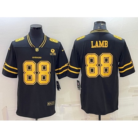 Men's Dallas Cowboys #88 CeeDee Lamb Black Gold Edition With 1960 Patch Limited Stitched Football Jersey