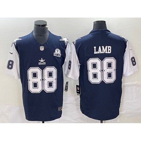 Men's Dallas Cowboys #88 CeeDee Lamb Navy 2023 F.U.S.E. With 1960 Patch Vapor Limited Stitched Football Jersey