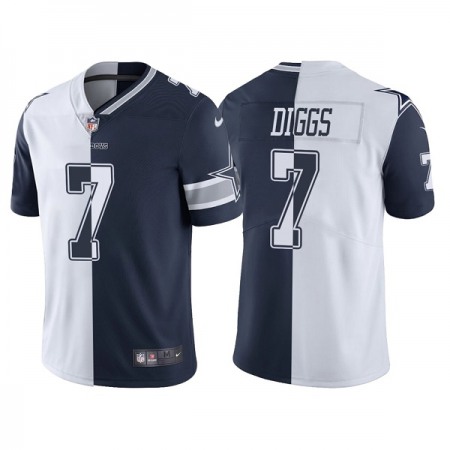 Men's Dallas Cowboys #7 Trevon Diggs Navy White Split Vapor Untouchable Limited Stitched Jersey