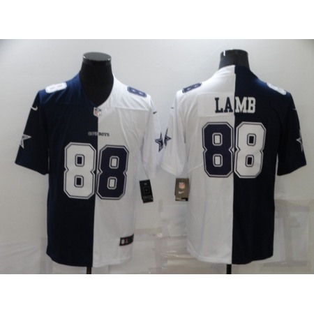 Men's Dallas Cowboys #88 CeeDee Lamb Navy White Split Vapor Untouchable Limited Stitched Jersey