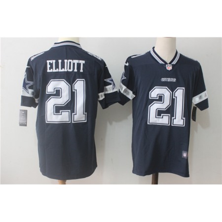 Men's Nike Dallas Cowboys #21 Ezekiel Elliott Navy Blue Team Color Stitched NFL Vapor Untouchable Limited Jersey