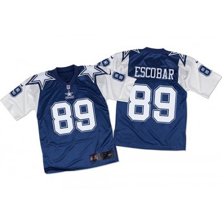 Nike Cowboys #89 Gavin Escobar Navy Blue/White Throwback Men's Stitched NFL Elite Jersey