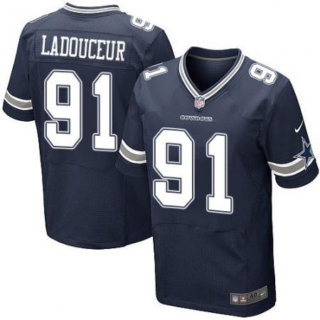 Nike Cowboys #91 L. P. Ladouceur Navy Blue Team Color Men's Stitched NFL Elite Jersey