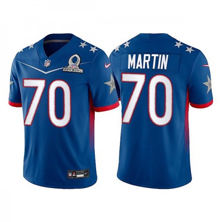 Men's Dallas Cowboys #70 Zack Martin 2022 Royal NFC Pro Bowl Stitched Jersey