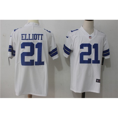 Men's Nike Dallas Cowboys #21 Ezekiel Elliott White Stitched NFL Vapor Untouchable Limited Jersey