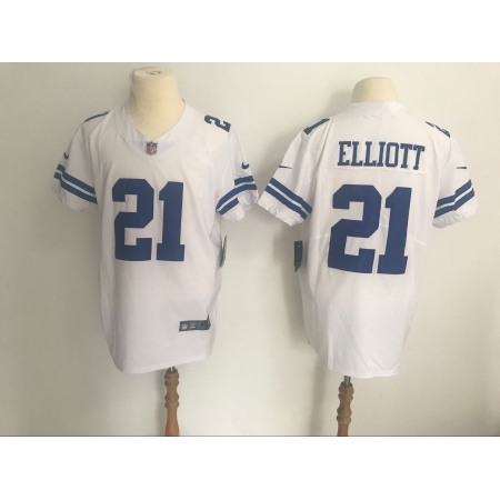 Men's Dallas Cowboys #21 Ezekiel Elliott White Vapor Untouchable Stitched NFL Jersey