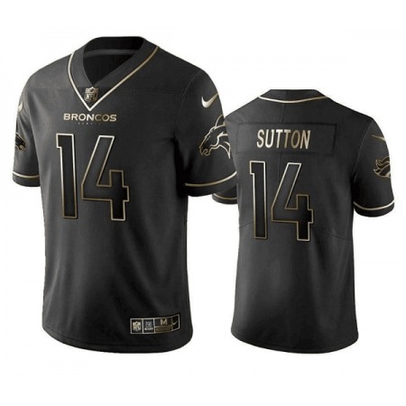 Men's Denver Broncos #14 Courtland Sutton Black Gold Limited Stitched Football Jersey