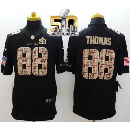 Nike Broncos #88 Demaryius Thomas Black Super Bowl 50 Men's Stitched NFL Limited Salute to Service Jersey