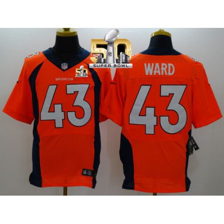 Nike Broncos #43 T.J. Ward Orange Team Color Super Bowl 50 Men's Stitched NFL New Elite Jersey