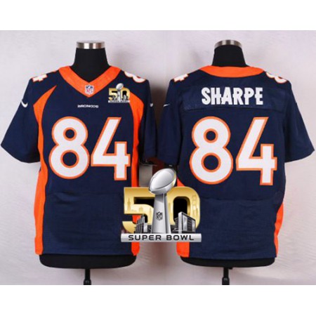 Nike Broncos #84 Shannon Sharpe Navy Blue Alternate Super Bowl 50 Men's Stitched NFL Elite Jersey