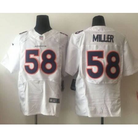 Nike Broncos #58 Von Miller White Men's Stitched NFL Elite Event Jersey