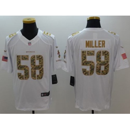 Nike Broncos #58 Von Miller White Men's Stitched NFL Limited Salute To Service Jersey