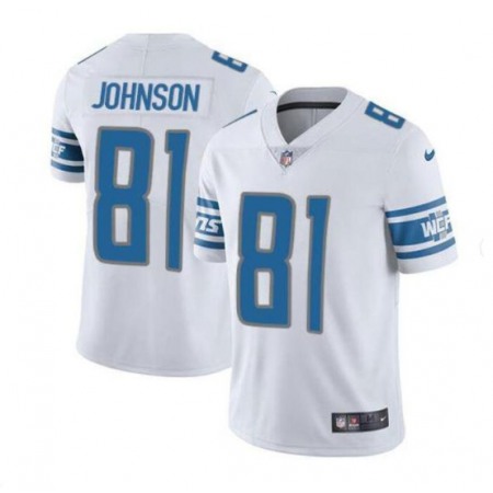 Men's Detroit Lions #18 Calvin Johnson White Vapor Untouchable Limited Stitched Jersey