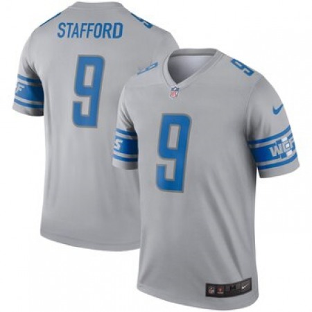 Men's Detroit Lions #9 Matthew Stafford Gray Inverted Legend Jersey