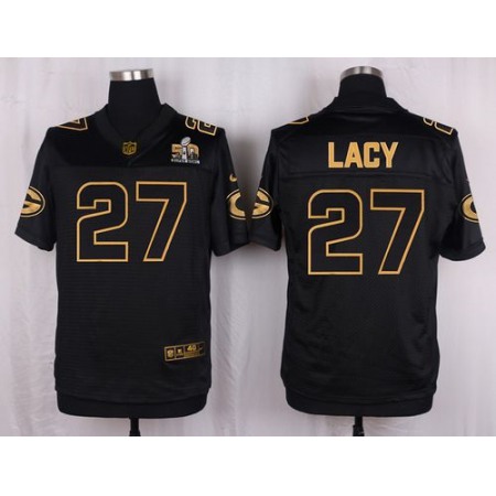 Nike Packers #27 Eddie Lacy Black Men's Stitched NFL Elite Pro Line Gold Collection Jersey