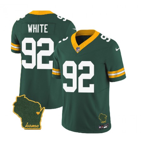 Men's Green Bay Packers #92 Reggie White Green 2023 F.U.S.E. Home Patch Vapor Untouchable Limited Stitched Jersey