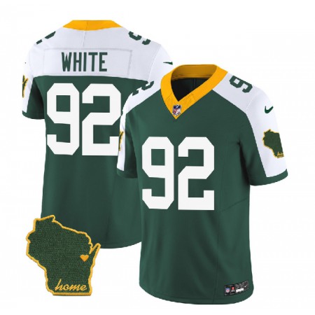 Men's Green Bay Packers #92 Reggie White Green/White 2023 F.U.S.E. Home Patch Vapor Untouchable Limited Stitched Jersey