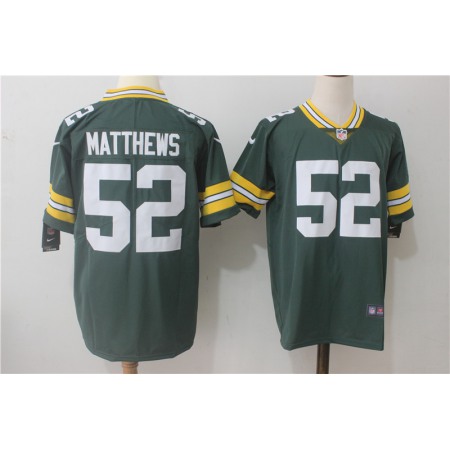 Men's Nike Green Bay Packers #52 Clay Matthews Green Team Color Stitched NFL Vapor Untouchable Limited Jersey