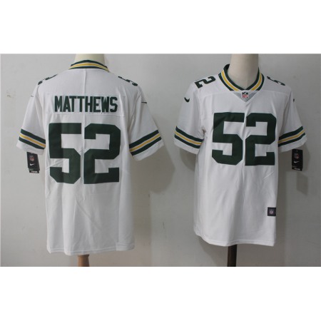 Men's Nike Green Bay Packers #52 Clay Matthews White Stitched NFL Vapor Untouchable Limited Jersey