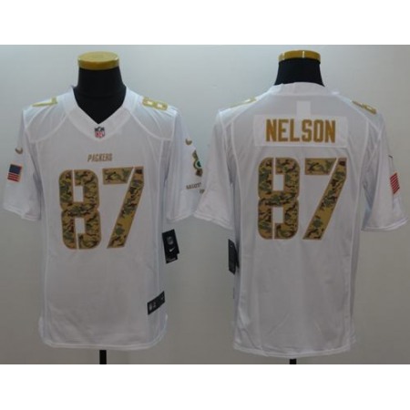 Nike Packers #87 Jordy Nelson White Men's Stitched NFL Limited Salute to Service Jersey