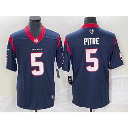 Men's Houston Texans #5 Jalen Pitre Navy Vapor Untouchable Limited Stitched Jersey